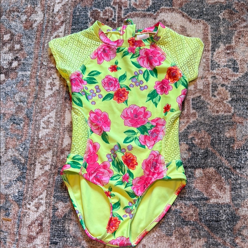 Art Class Vibrant Floral one piece Swimsuit 6/7